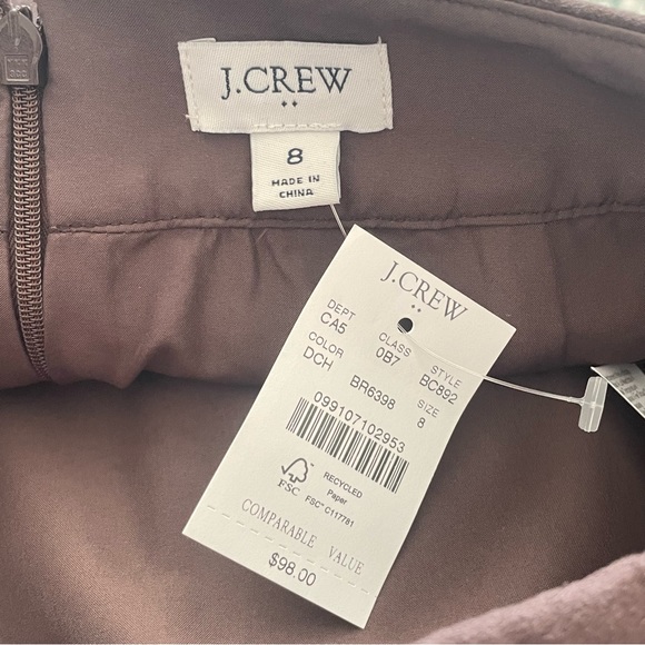 NWT J. Crew Faux Suede A-line Mini Skirt in Brown / Deep Chocolate Size 8 - Picture 3 of 9